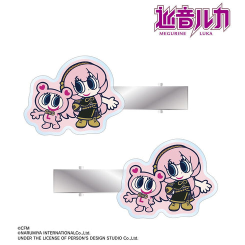 『初音ミク』ANGEL BLUEコラボ 描き起こし 巡音ルカ&ナカムラくん アクリルヘアクリップ2個セット