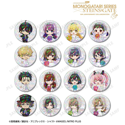 『物語シリーズ×STEINS;GATE』トレーディング ちびキャラ ウェディングドレス&タキシードver. ホログラム缶バッジ(単位/BOX)