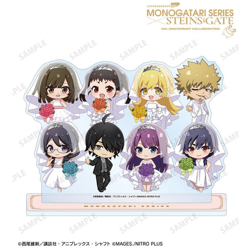 『物語シリーズ×STEINS;GATE』集合 ちびキャラ ウェディングドレス&タキシードver. BIGアクリルスタンド ver.A