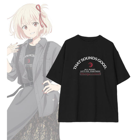 『リコリス・リコイル』描き下ろし 錦木千束 シャツコーディネートver. BIGシルエットTシャツユニセックス