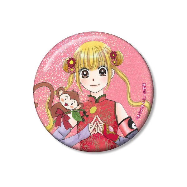 『Dr.リンにきいてみて!』あらいきよこ先生 描き下ろし 光の巫女&四神ver. 神崎明鈴&天津 75mmホログラム缶バッジ