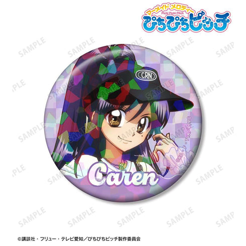 『ぴちぴちピッチ』描き下ろし かれん Y2Kファッションver. 76mmホログラム缶バッジ【202606再販】