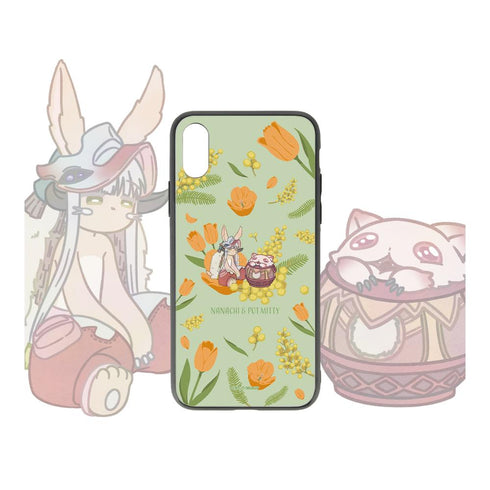 『メイドインアビス 烈日の黄金郷』ナナチ&壺ミーティ Botania 角丸強化ガラスiPhoneケース【202511再販】