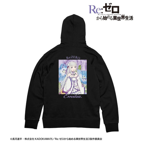 『Re:ゼロから始める異世界生活』エミリア grunge CANVAS バックプリントパーカーレディース