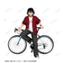 『弱虫ペダル LIMIT BREAK』描き下ろし 新開 悠人 私服×ロードバイクver. 着用Tシャツレディース