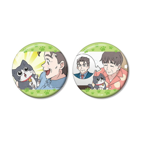 『ねこに転生したおじさん』プンちゃん&社長 場面写缶バッジ2個セット