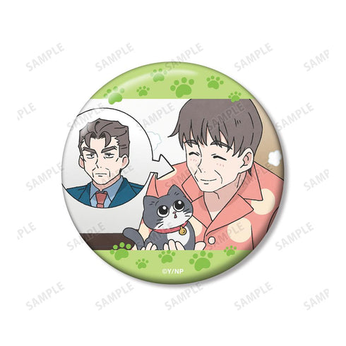 『ねこに転生したおじさん』プンちゃん&社長 場面写缶バッジ2個セット