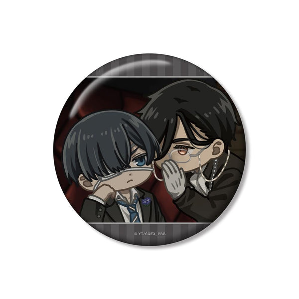 『黒執事 -寄宿学校編-』セバスチャン&シエル ゆるコマ 100mm缶バッジ ver.B【202512再販】