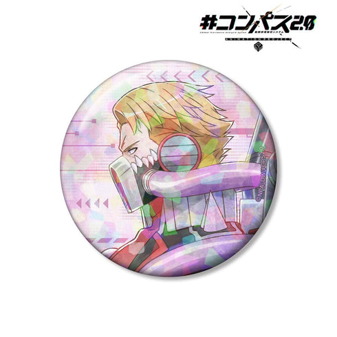 『#コンパス2.0 戦闘摂理解析システム』描き下ろし グスタフ 歩みver. 75mmホログラム缶バッジ
