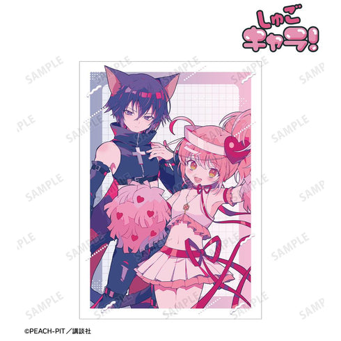 『しゅごキャラ!』夢ノ内さんイラスト アミュレットハート&ブラックリンクス キャラなりver. A3マット加工ポスター【202601再販】