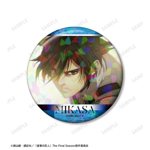 『進撃の巨人』ミカサ 場面写ホログラム缶バッジ2個セット