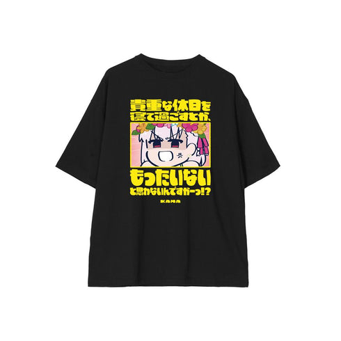 『Fate/Grand Order 藤丸立香はわからない』カーマ 「貴重な休日を寝て過ごすとか、もったいないと思わないんですかーっ!?」 BIGシルエットTシャツユニセックス【202512再販】