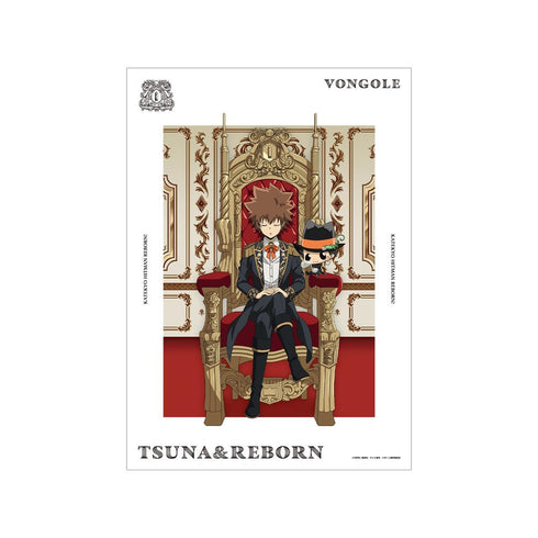『家庭教師ヒットマンREBORN!』描き下ろし 沢田 綱吉&リボーン 夢見る玉座ver. A3マット加工ポスター【202512再販】