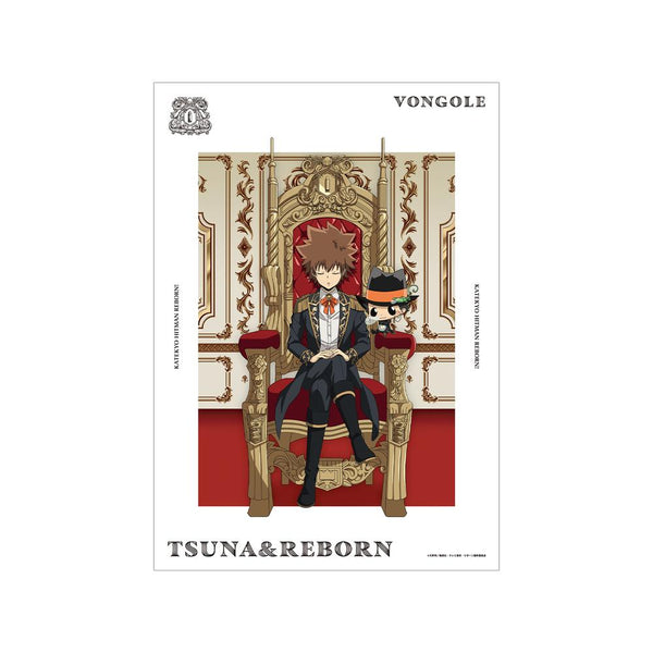 『家庭教師ヒットマンREBORN!』描き下ろし 沢田 綱吉&リボーン 夢見る玉座ver. A3マット加工ポスター【202512再販】