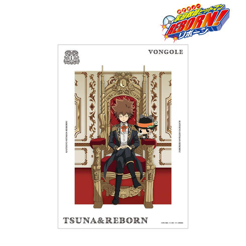 『家庭教師ヒットマンREBORN!』描き下ろし 沢田 綱吉&リボーン 夢見る玉座ver. A3マット加工ポスター【202512再販】