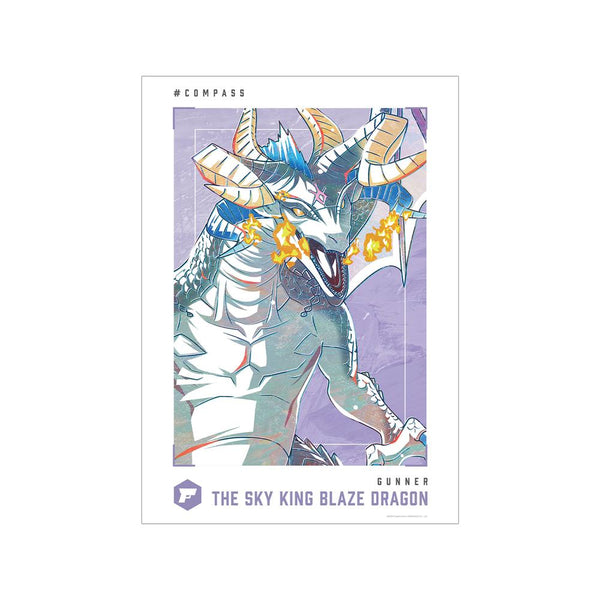 『#コンパス 戦闘摂理解析システム』天空王 ぶれいずどらごん Ani-Art 第2弾 A3マット加工ポスター
