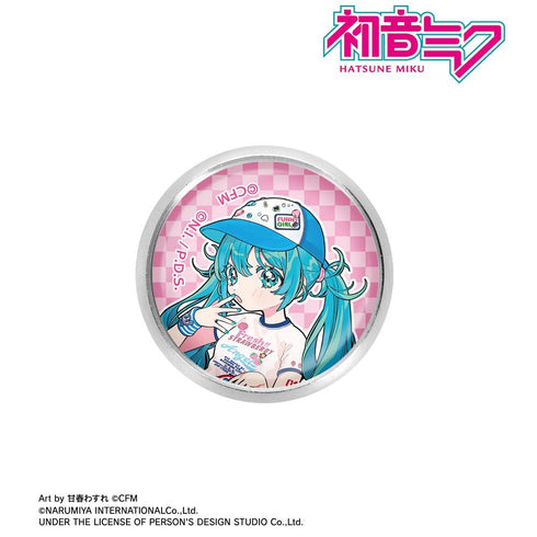 『初音ミク』ANGEL BLUEコラボ 描き下ろし 初音ミク Art by 甘春わすれ ガラスマグネットピンバッジ ver.A【202607再販】
