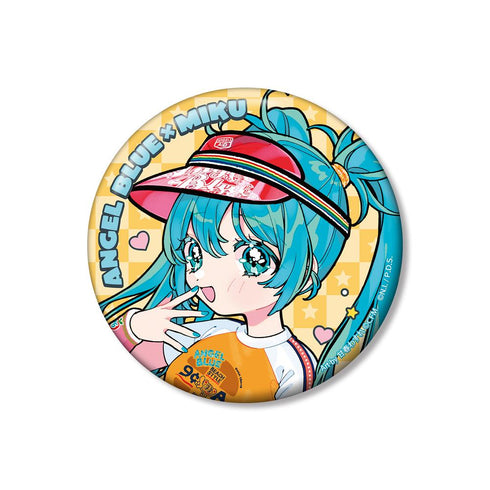 『初音ミク』ANGEL BLUEコラボ 描き下ろし 初音ミク Art by 甘春わすれ 100mm缶バッジ ver.B