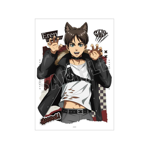 『進撃の巨人』描き下ろし エレン 狼男ver. A3マット加工ポスター