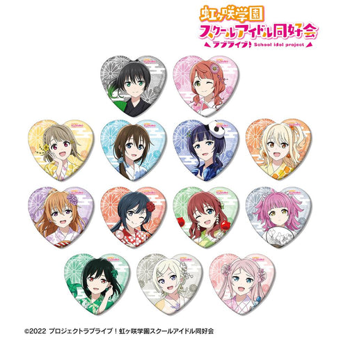 『ラブライブ!虹ヶ咲学園スクールアイドル同好会』描き下ろし 縁日ver. トレーディングハート型缶バッジ(単位/BOX)