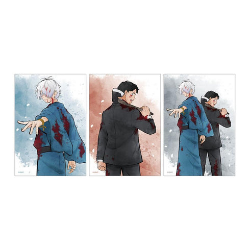 "The Birth of Kitaro: The Mystery of Gegege" Original Art: Kitaro's Father & Mizuki – "Father's Fighting Back" Ver. 3-Card Set