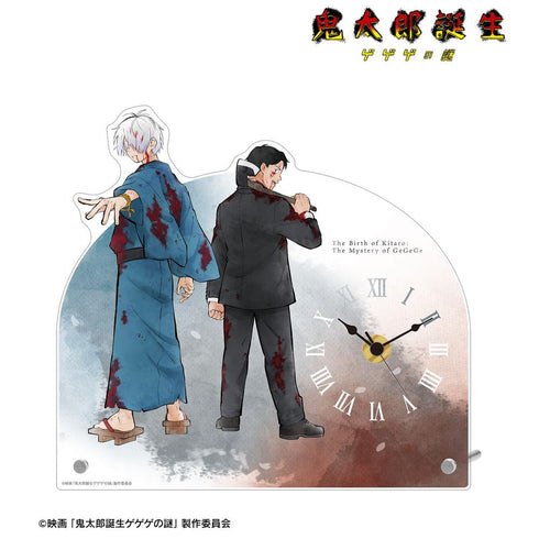 『鬼太郎誕生 ゲゲゲの謎』描き下ろし 鬼太郎の父&水木 戦う父の背中ver. アクリルスタンド時計