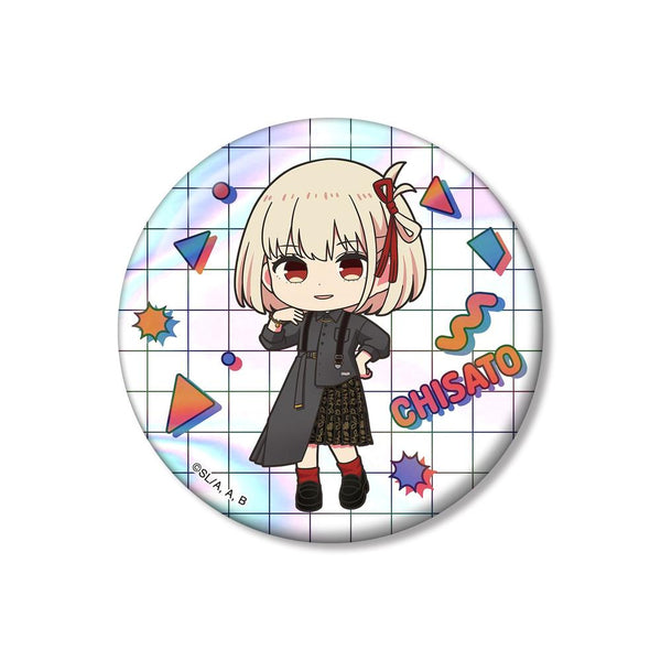 『リコリス・リコイル』meagratiaコラボ 錦木千束 ちびキャラ 75mmオーロラ缶バッジ ver.A【202603再販】