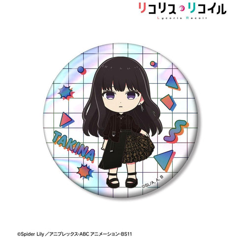 『リコリス・リコイル』meagratiaコラボ 井ノ上たきな ちびキャラ 75mmオーロラ缶バッジ ver.A【202603再販】