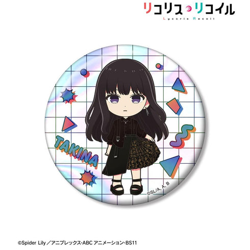 『リコリス・リコイル』meagratiaコラボ 井ノ上たきな ちびキャラ 75mmオーロラ缶バッジ ver.A