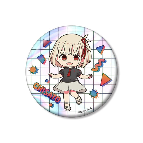 『リコリス・リコイル』meagratiaコラボ 錦木千束 ちびキャラ 75mmオーロラ缶バッジ ver.B【202603再販】