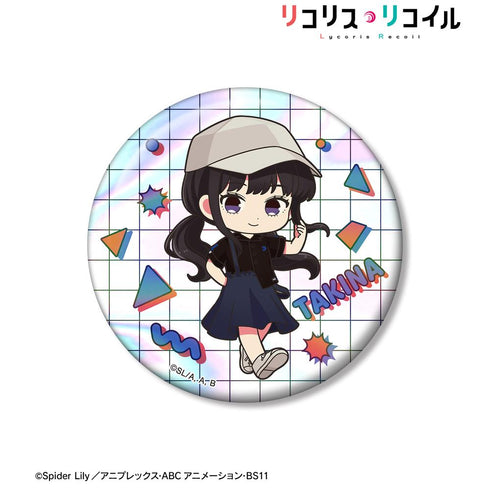 『リコリス・リコイル』meagratiaコラボ 井ノ上たきな ちびキャラ 75mmオーロラ缶バッジ ver.B