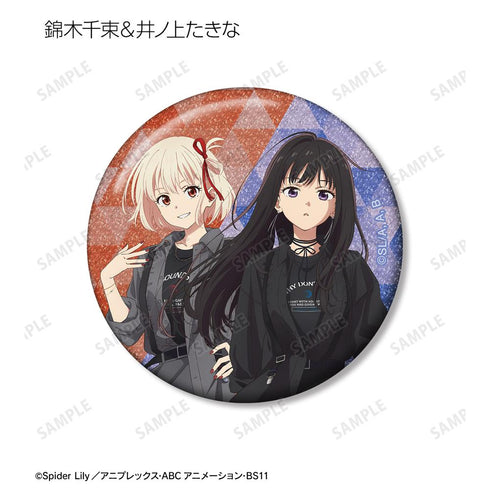 『リコリス・リコイル』meagratiaコラボ 描き下ろし&ちびキャラ トレーディンググリッター缶バッジ(単位/BOX)