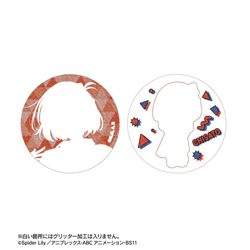 『リコリス・リコイル』meagratiaコラボ 描き下ろし&ちびキャラ トレーディンググリッター缶バッジ(単位/BOX)