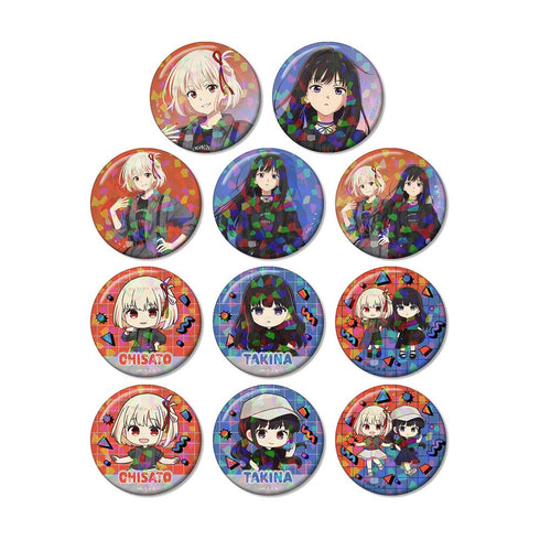 『リコリス・リコイル』meagratiaコラボ 描き下ろし&ちびキャラ トレーディングホログラム缶バッジ(単位/BOX)