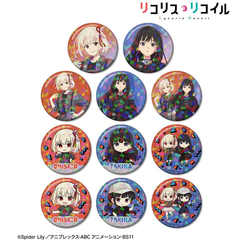 『リコリス・リコイル』meagratiaコラボ 描き下ろし&ちびキャラ トレーディングホログラム缶バッジ(単位/BOX)