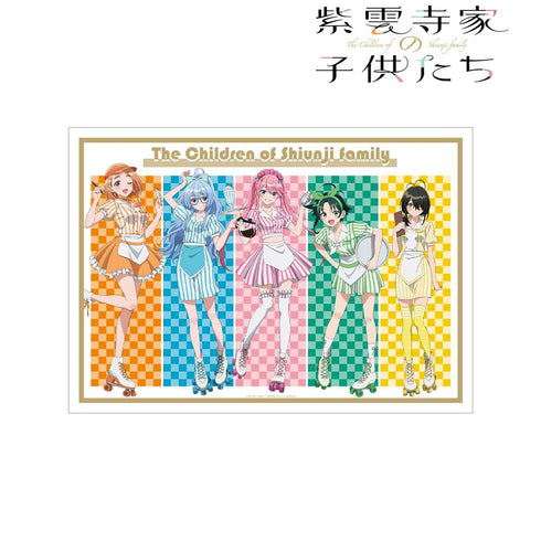 『紫雲寺家の子供たち』描き下ろし 集合 アメリカンダイナーver. A3マット加工ポスター