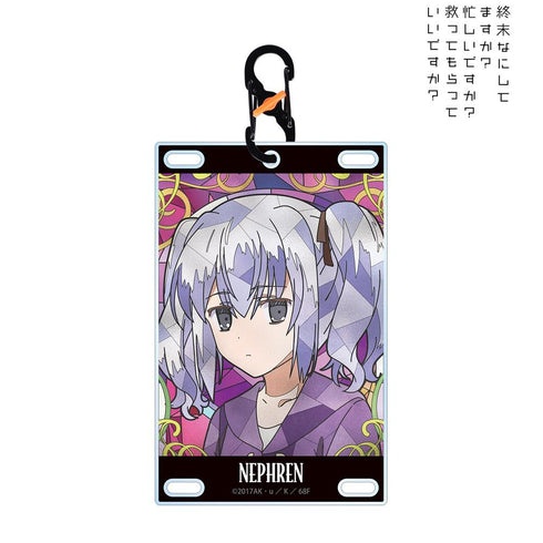 『終末なにしてますか?忙しいですか?救ってもらっていいですか?』ネフレン Aure Glass カラビナ付きカード型アクリルキーホルダー