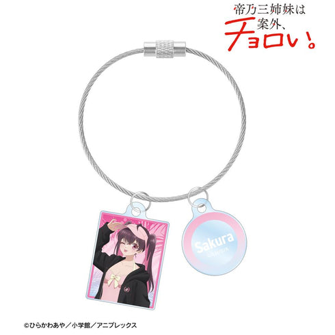 『帝乃三姉妹は案外、チョロい。』描き下ろし 矢乙女 桜 ビーチデートver. 2連ワイヤーアクリルキーホルダー ver.B