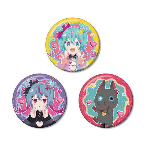 『デコミクLIVE starring 初音ミクHelloProduced by DECO*27 / OTOIRO』デコミク&にーにゃ Art by おむたつ ホログラム缶バッジ3個セット ver.A