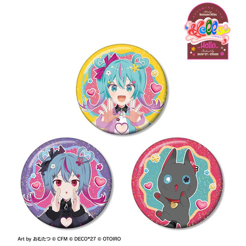 『デコミクLIVE starring 初音ミクHelloProduced by DECO*27 / OTOIRO』デコミク&にーにゃ Art by おむたつ ホログラム缶バッジ3個セット ver.A