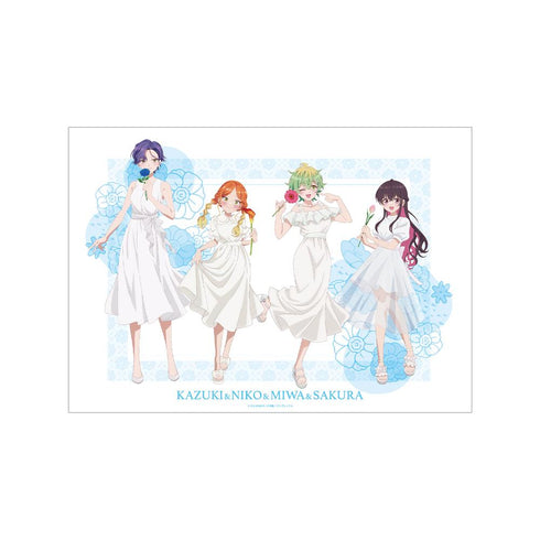 『帝乃三姉妹は案外、チョロい。』描き下ろし 集合 白いワンピースと花ver. A3マット加工ポスター