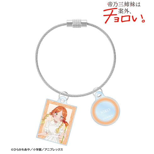 『帝乃三姉妹は案外、チョロい。』描き下ろし 帝乃 二琥 白いワンピースと花ver. 2連ワイヤーアクリルキーホルダー