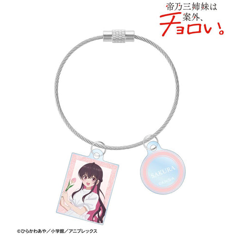 『帝乃三姉妹は案外、チョロい。』描き下ろし 矢乙女 桜 白いワンピースと花ver. 2連ワイヤーアクリルキーホルダー