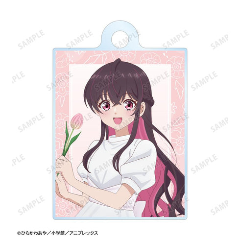 『帝乃三姉妹は案外、チョロい。』描き下ろし 矢乙女 桜 白いワンピースと花ver. 2連ワイヤーアクリルキーホルダー
