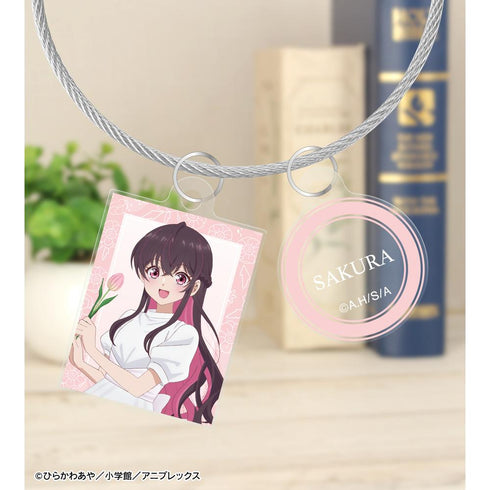 『帝乃三姉妹は案外、チョロい。』描き下ろし 矢乙女 桜 白いワンピースと花ver. 2連ワイヤーアクリルキーホルダー