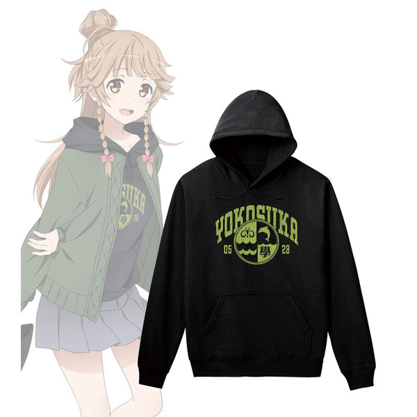 『ハイスクール・フリート』描き下ろしイラスト 納沙 幸子 デート私服ver. 着用 クラックプリントパーカーユニセックス