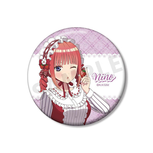 『五等分の花嫁*』描き下ろし 中野二乃 ショートケーキイメージコーデver. 75mmグリッター缶バッジ