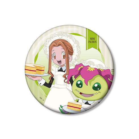 『デジモンアドベンチャー』描き下ろし 太刀川ミミ&パルモン メイド&執事ver. 100mm缶バッジ