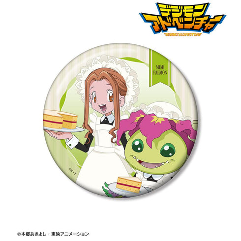 『デジモンアドベンチャー』描き下ろし 太刀川ミミ&パルモン メイド&執事ver. 100mm缶バッジ