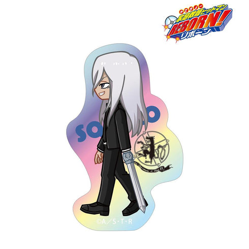 『家庭教師ヒットマンREBORN!』スペルビ・スクアーロ(10年後) ちびとこ オーロラダイカットステッカー